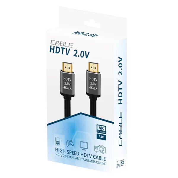 High Speed 18Gbps 24k Gold Plated HDMI Cable 4K UHD Male to Male 3D 60Hz CE Certified for DVD Player round Type
