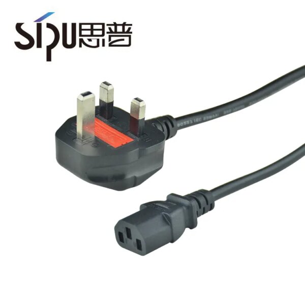 SIPU 3-Pin UK Plug Copper Extension Cord PC Laptop Computer Monitor AC Power Cable Hair Dryer Compatible NEMA IEC C5 Female End