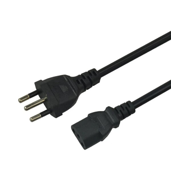 SIPU Wholesale brazil 6.8mm pure copper core power cord 3 pin for computer or laptop extension cord